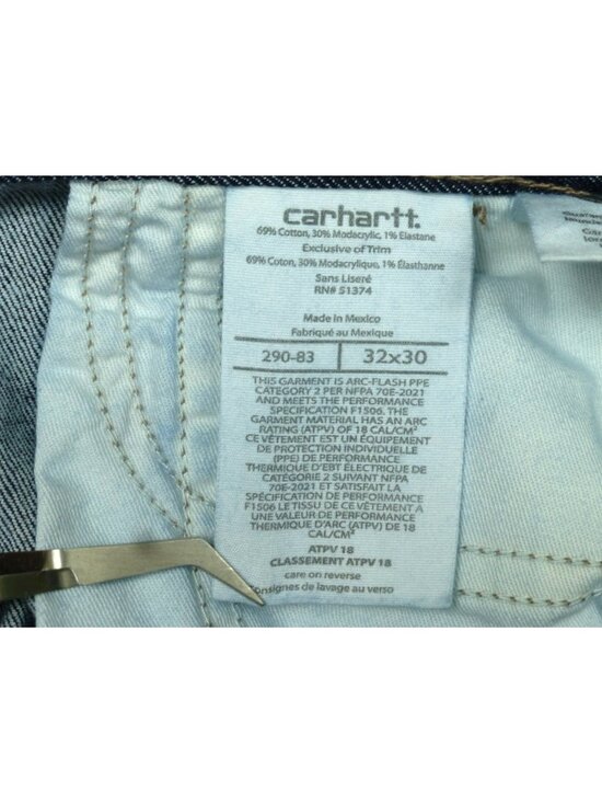 Carhartt FR Mens Flame-Resistant Denim Work Jeans 32x30 Relaxed Fit - Picture 4 of 16